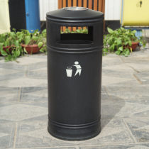 Hotel lobby trash can stainless steel personalized trash can with ashtray round ashtray trash can seat fashion