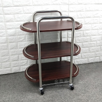 Hot pot delivery cart rack hotel restaurant wooden wine cart three-tier dessert cart mobile trolley