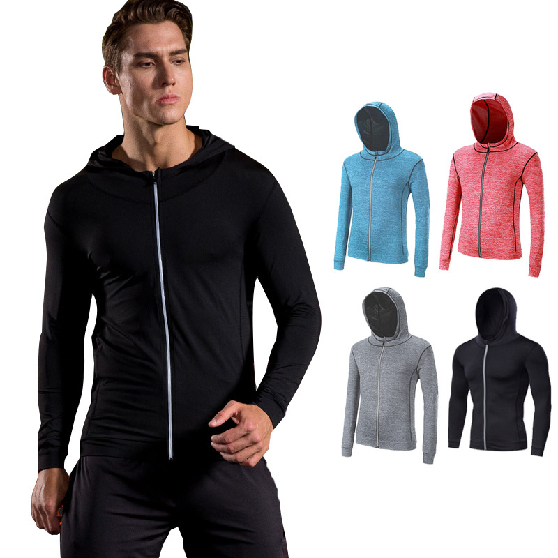 Long-Sleeved Fitness Clothing for Men, Quick-Drying, Sun-Protective Running Tops, Training Clothes, Cardigans, Hooded Sweatshirts, Tights, Sports Jackets Long-Sleeved Fitness Clothing for Men, Quick-Drying, Sun-Protective Running Tops, Training Clothes, Cardigans, Hooded Sweatshirts, Tights, Sports Jackets