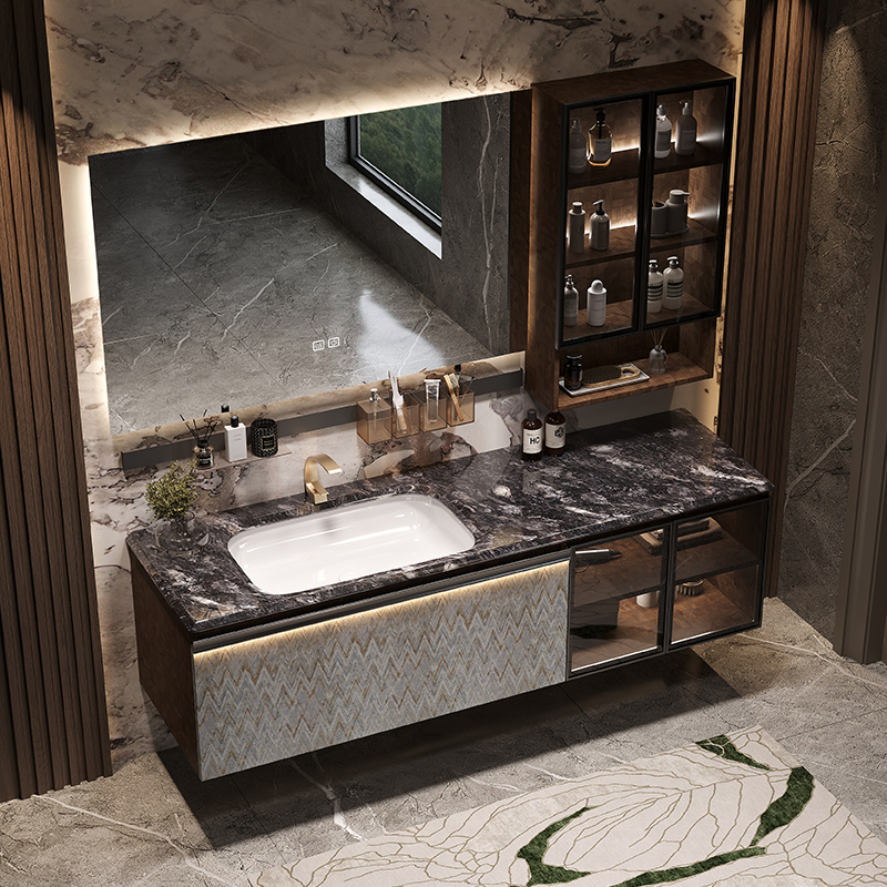 Hotel Style Bathroom Cabinet Combination Marble Luxury Stone Ceramic Basin Bathroom Washbasin Washbasin Cabinet Hotel Style Bathroom Cabinet Combination Marble Luxury Stone Ceramic Basin Bathroom Washbasin Washbasin Cabinet