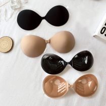 Geggejia silicone invisible bra small chest gathered on top to thick non-slip breast stickers thin groove chest pad women