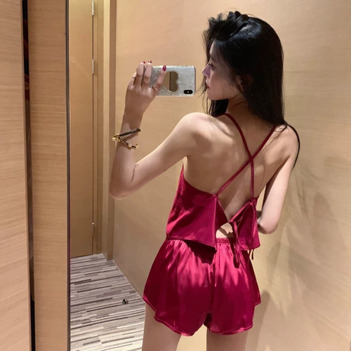 Летняя сексуальная пижама, комплект, эффект подтяжки, свободный крой