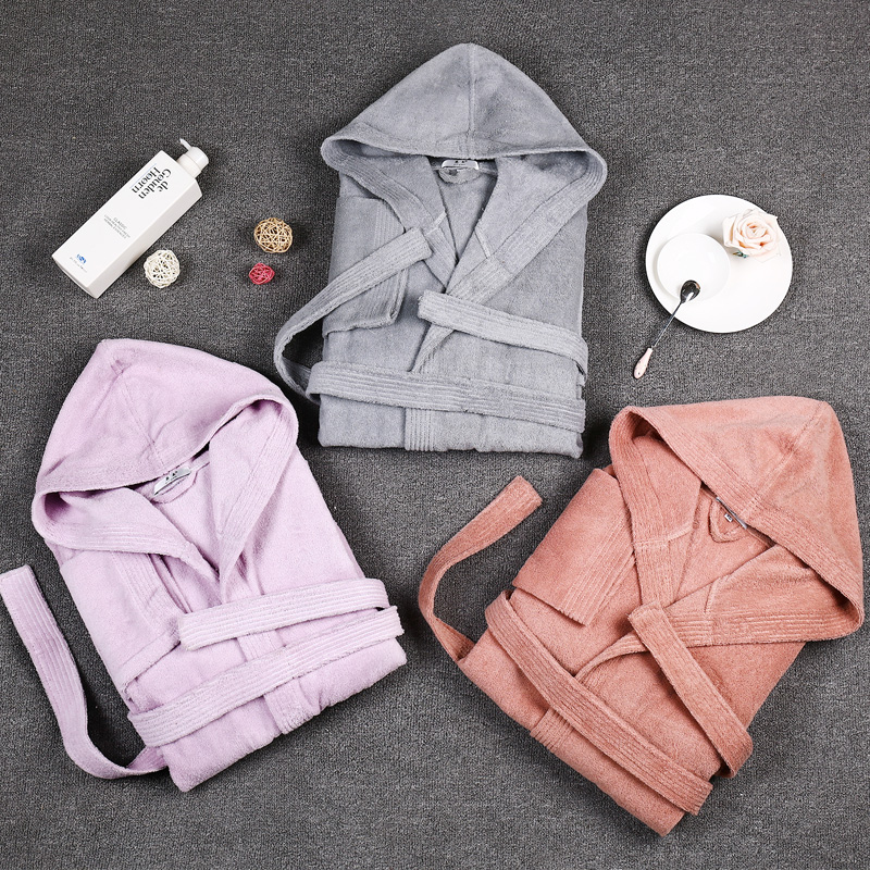 Yojinns Hotels Pure Cotton Bathrobes Men And Women Thick Towel Material Winter All-cotton Lovers Absorbent Adult Bathrobe Beauty Salon