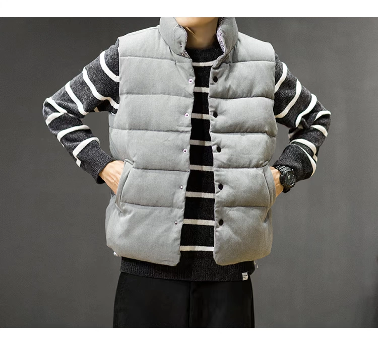 Mùa đông thương hiệu dày cotton vest nam Nhật Bản xuống bông vest Retro dụng cụ thanh niên đứng cổ áo ấm