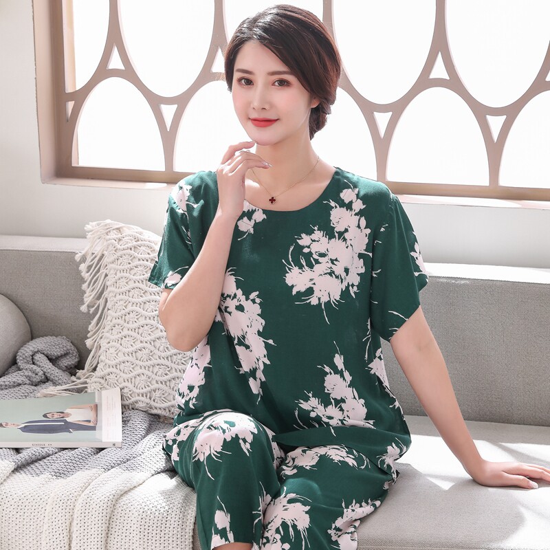 short sleeve pyjamas cotton ice silk 