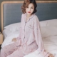Đồ ngủ nữ cotton lụa mùa xuân và mùa hè dài tay kích thước lớn áo len cotton lụa phần mỏng đặt bông nhân tạo tháng dịch vụ pyjama thu đông