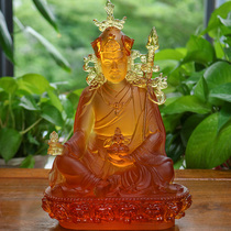 Zen Delight Buddha Art Glass Lotus Flower Buddha Statue Ornament Tibetan Tantric Buddhist Supplies Home Offering 24.5cm
