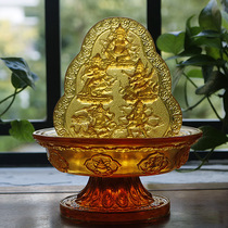 Zen Yue Buddhist Art Tibetan Buddhist Supplies Glass Five Surname Water For the God of Wealth Five Ways God of Wealth Water God of Wealth Buddha Statue Ornament