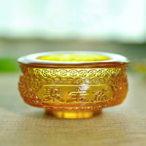 Pure handmade ancient french genuine glass coin cornucopia ornament living room shop decoration handicraft opening table top gift box