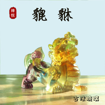 Handmade ancient method glass cat cat gathers wealth a pair of male and female living room entrance shop opening gifts fortune ornament free of shipping