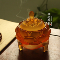 Zen Yue Ancient Law Glass Seven Treasure Lotus Raw Incense Burner Tower Incense Burner Plate Incense Burner Sandalwood Incense Burner Buddhist Hall Ornaments