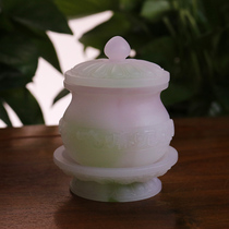 For the Buddha the Buddha supplies the six-character mantra of great compassion the glass jade holy water cup for the Buddha cup home ornaments