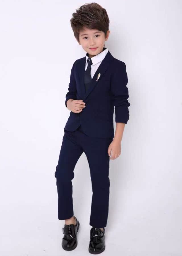 Suit Flower Boy ăn mặc Set Big Spring Kids ăn mặc trai nhỏ Boy Thu / Đông Thêm Velvet hoa Kids.