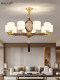 New Chinese-Style Chandelier, Living Room Lamp, Solid Wood Copper, Song Dynasty Aesthetics, Main Light for Dining Room and Bedroom, Song-Style Chandelier, 2026 New Lighting Fixtures