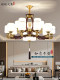 High-End New Chinese-Style Chandelier, Living Room Lamp, All-Copper Solid Wood Main Light, Large Chandelier for Self-Built Houses and Villas, Dining Room Chandelier, New Model