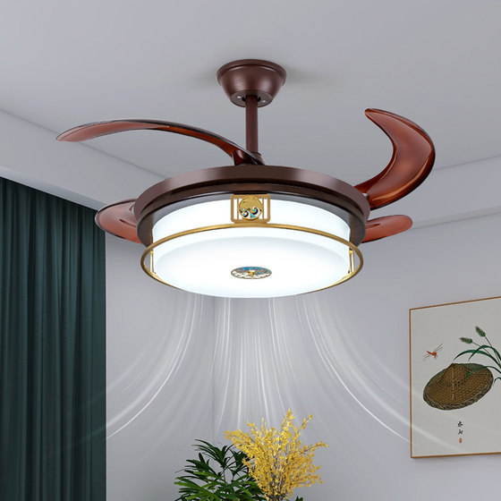 Walnut New Chinese Style Ceiling Lamp Full Spectrum Living Room Lamp Eye Protection Chinese Style Zen Whole House Package Bedroom Lamp