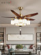 New Chinese-Style Fan Lamp, Living Room Ceiling Fan Lamp, Large-Sized Straight-Blade Dining Room Electric Fan Chandelier, Integrated Model 2025 New Model