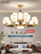 New Chinese-Style Large Chandelier for Villa Foyer, Multi-Layer Chandelier for Self-Built Homes, Copper and Wood Main Light for Living Room and Dining Room
