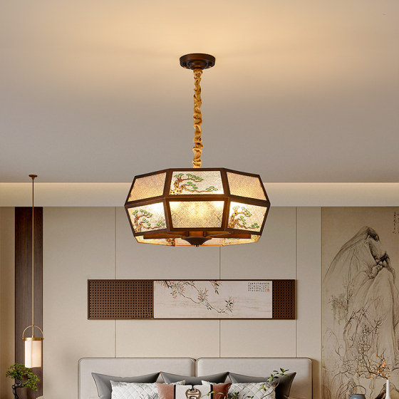 Song Dynasty Aesthetic Chandelier Living Room Lamp Retro French Mid-Century Style Dining Room Bedroom Chandelier Chinese Style 2025 New Lamps