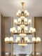 New Chinese-Style Chandelier for Living Room, Copper and Solid Wood, Dining Room, Villa Lobby, Chinese-Style High-End Lighting Fixtures, 2025 New Model