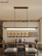 Song Dynasty Aesthetic Tea Room Chandelier, Long Strip New Chinese Style Restaurant Solid Wood Chandelier, Zen Chinese Style Retro Tea Table Chandelier