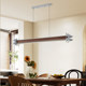 Bauhaus Linear Pendant Light in Black Walnut and White Ash Wood, Minimalist Mid-Century Designer Style Bar Pendant Light