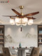 New Chinese-Style Living Room Fan Light with Solid Wood Straight Blades, Strong Wind, Silent Operation, Song Dynasty Aesthetics, Dining Room Ceiling Fan Light, 2026 New Model