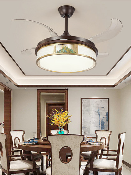 Walnut New Chinoiserie Ceiling Lamp Bedroom Lamp Living Room All Copper Solid Wood Lamp Study Whole House Ceiling Lamp 2025
