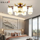 New Chinoiserie Fan Lamp Living Room Chandelier Restaurant Lamp with Invisible Fan All Copper Solid Wood Ceiling Lamp 2025 New Style