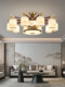 New Chinese-Style Chandelier Living Room Lamp Fan Lamp All-Copper Solid Wood Villa Duplex Hall Main Lamp Dining Room Fan Lamp 2026