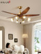 Living Room Fan Light in Antique French Style, Retro Dining Room Integrated Ceiling Fan Light, Large Direct-Blade Fan Chandelier, New