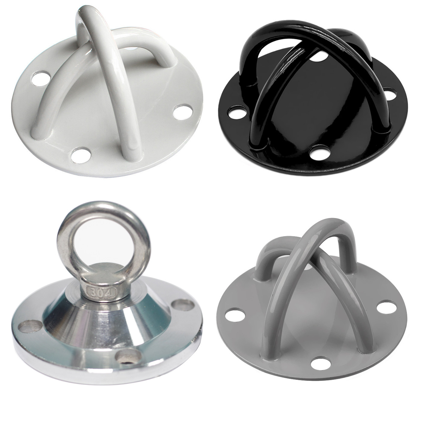 空中瑜伽固定盘不锈钢TRX吊环配件吸盘吊床屋顶挂环与沙袋配件