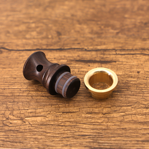 Gourd Plug Ebony Plug Solid Wood Copper Mouth Wine Hu Lu Inlaid Mouth Accessories Natural Crafts Wine Pot Wine Sealed Leak-Proof