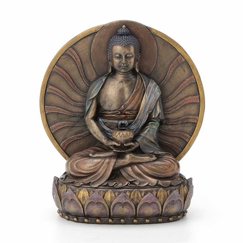 Veroni Buddha statue figure crafts Amitabha Buddha sitting posture method resin Buddha statue desktop antique craft decoration
