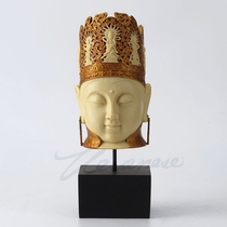 Veroni Buddhist crafts Daci Daji Shiyin head resin painted Gold Buddha statue ornaments B6641