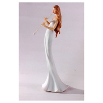  (Veroni womens band figure ornaments)Western musical instruments-Girl desktop crafts playing black pipes