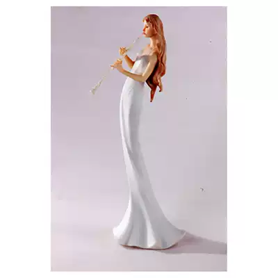 (Veroni Women's Band Character Ornament) Western Musical Instruments-Blowing Girls Desktop Craft Gift Ornament