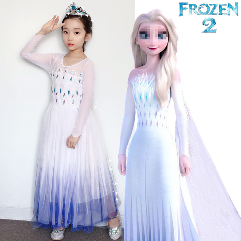2020 Frozen princess dress Aisha girls little girl Aisha children's Foreign school Aisha long sleeve dress