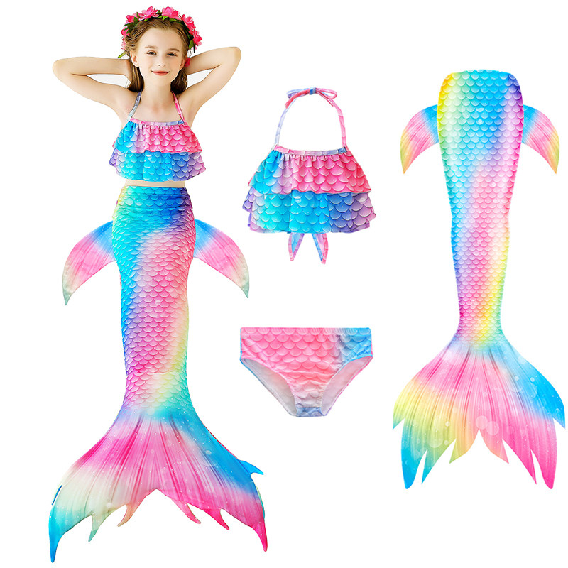 Children's Mermaid Swimsuit Girls Cute Two-Piece Swimsuit Kids Fish Tail Beach Beach Spa Swimwear