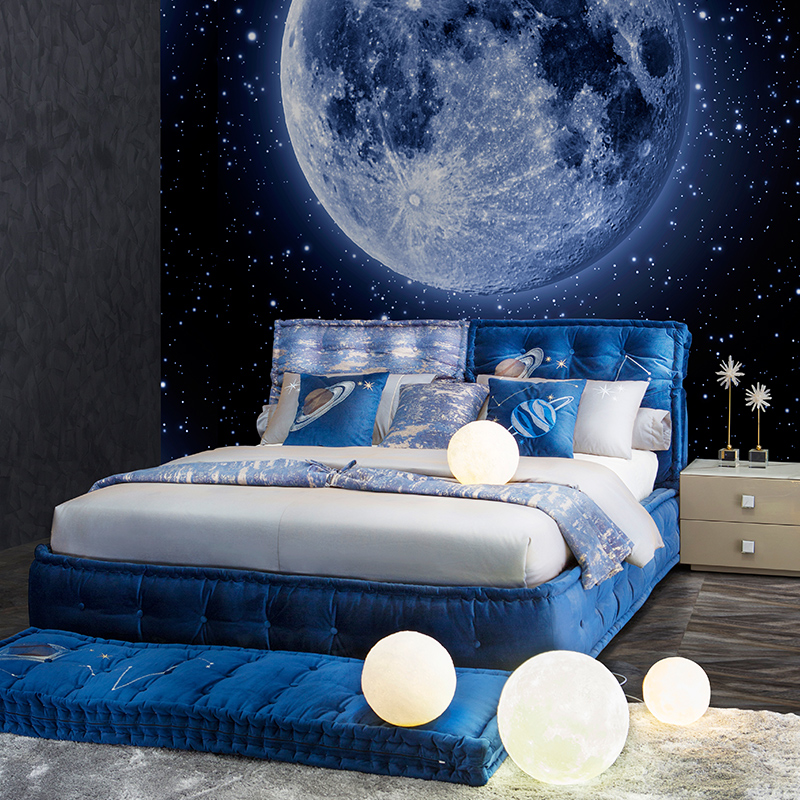 Aeris fabric soft bed all handmade Super special face Lazio starry sky
