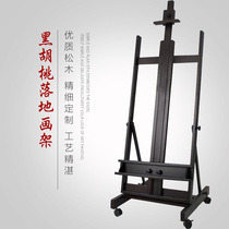 Factory direct large floor-to-ceiling oil painting frame Beech easel display stand lifting shelf with wheels Solid wood easel