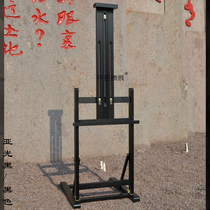 New large ground easel red and black shopping mall advertising KT board display stand solid wood lifting and folding