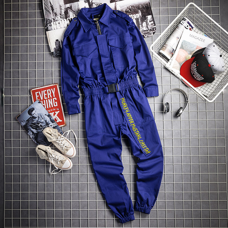 Hip Hop Korean Version Trend Tooling Tandem men's multi-pocket boomer youth bunches and pants suit one-piece suit women