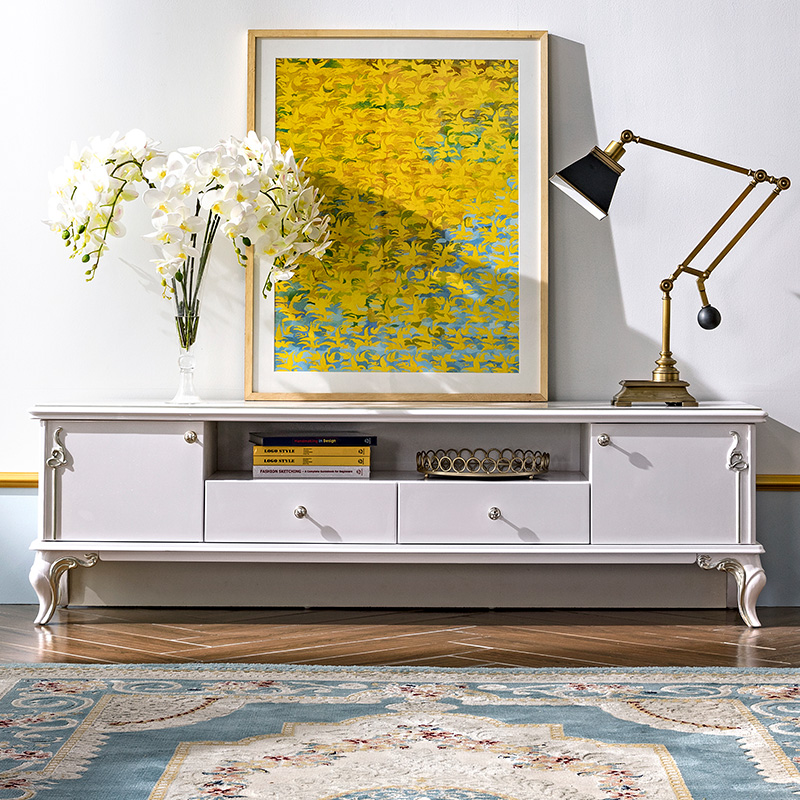French TV cabinet tea combined cream wind luxury cabinet cabinet living room small household furniture minimal luxury