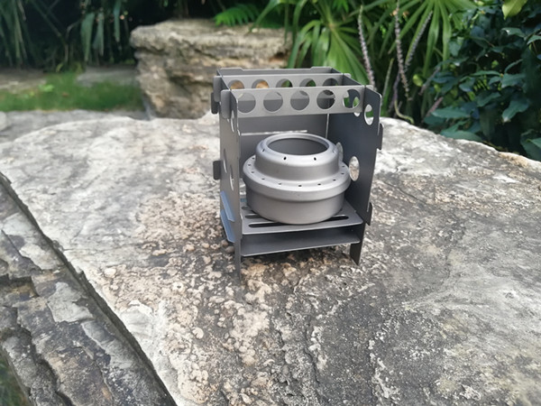 Hợp kim titan tinh khiết nướng bếp củi nguyên chất titan hợp kim bếp ngoài trời bếp than Thẻ lò gấp lò cắm trại - Bếp lò / bộ đồ ăn / đồ nướng dã ngoại bếp ngoài trời