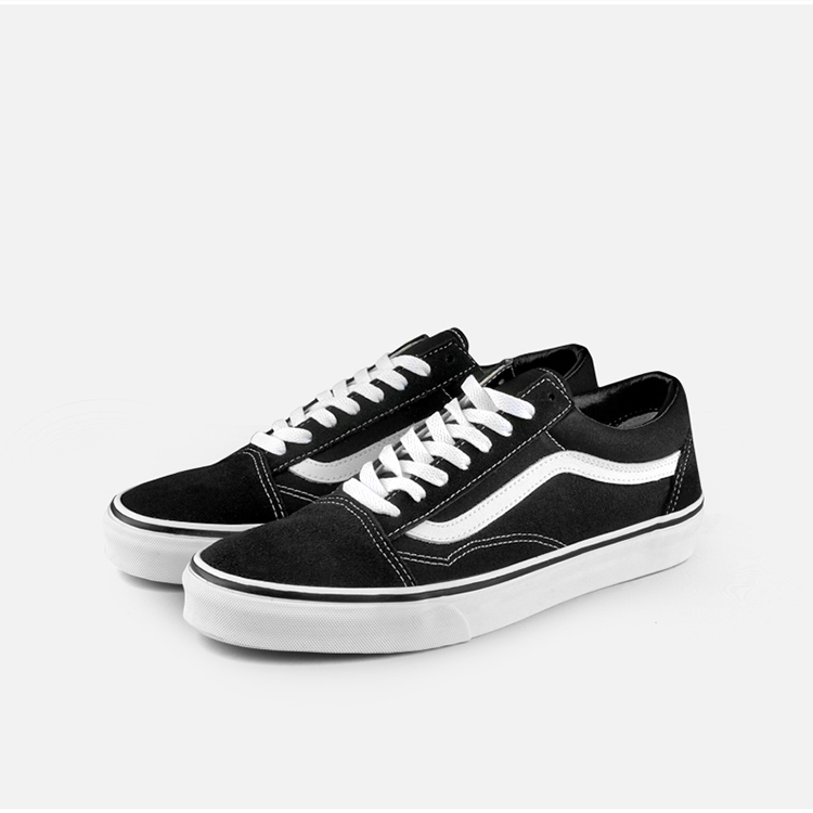 Vans / Fans OLD SKOOL Giày skate cắt thấp màu đen và trắng cổ điển Những người yêu giày VN000D3HY28 giày tập thể dục