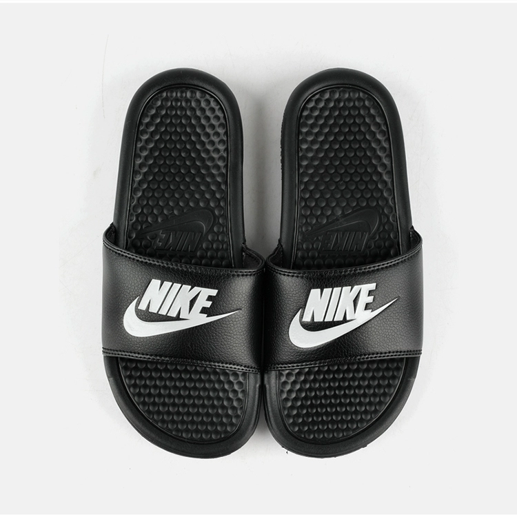 NIKE BENASSI JDI Nike nam và nữ bãi biển chữ đen và trắng thể thao dép đi biển 343880-090