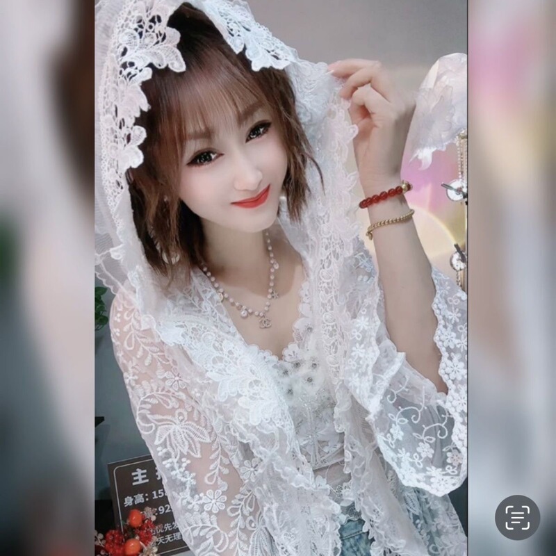 Summer Ruffled Sun-Protective Embroidered Hooded Lace Blouse with Bell Sleeves, Super Fairy-Like Princess Style, Thin, Sexy and Stylish Outerwear