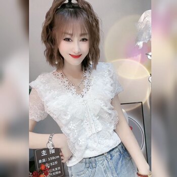 ເສື້ອເຊີດ lace ruffle bow-knot pure lust ສໍາລັບແມ່ຍິງ