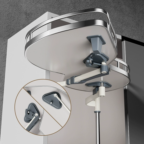 Кухонный шкаф для корзины поворотный угол рога, двойная чаша, встроенная корзина с полкой маленькой корзины для хранения монстра